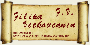 Filipa Vitkovčanin vizit kartica